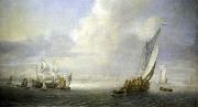 Abraham van der Hecken Seascape with a port in the background china oil painting artist